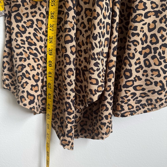 beachlunchlounge Brown Leopard Print Midi Dress Medium Flowy Capsule Beachy - Picture 12 of 15